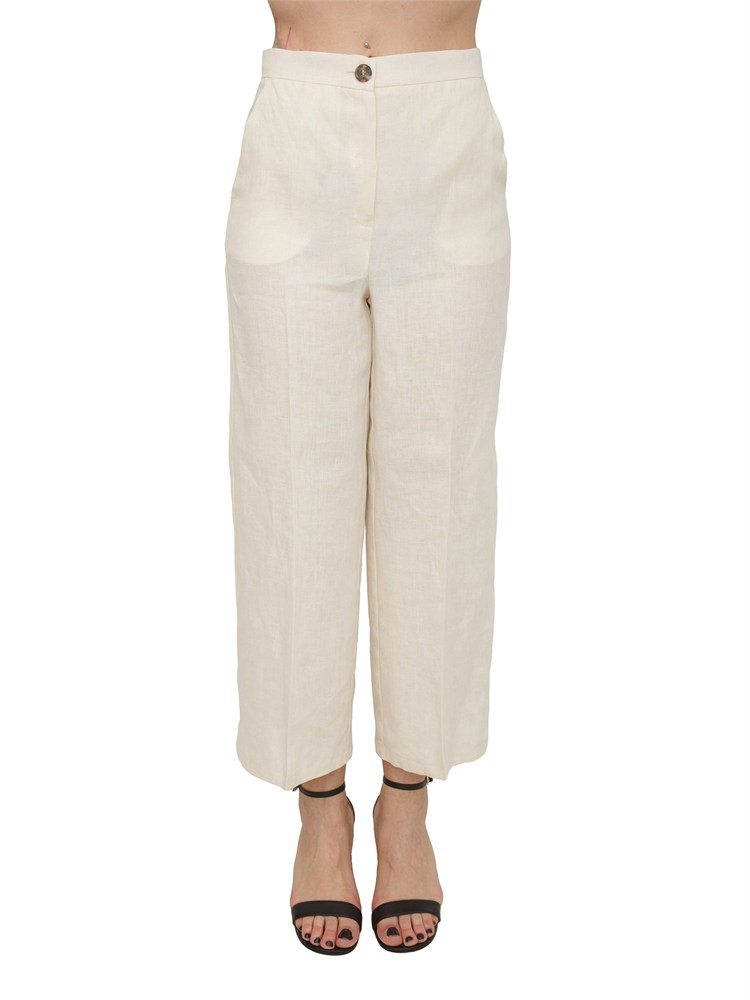 Pantalone EMMCLAVA Emme Marella in lino avorio