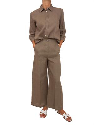Pantalone EMMCLAVA Emme Marella in lino taupe in DONNA