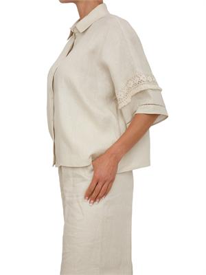 Camicia WKIPALA Max Mara Weekend in tela di puro lino beige in DONNA