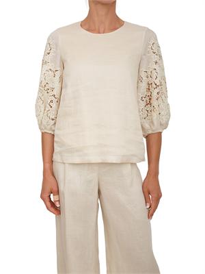 Blusa MSTORDINE Max Mara Studio in garza ramiÉ beige in DONNA
