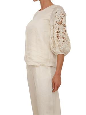 Blusa MSTORDINE Max Mara Studio in garza ramiÉ beige in DONNA