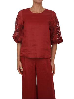Blusa MSTORDINE Max Mara Studio in garza ramiÉ rossa in DONNA