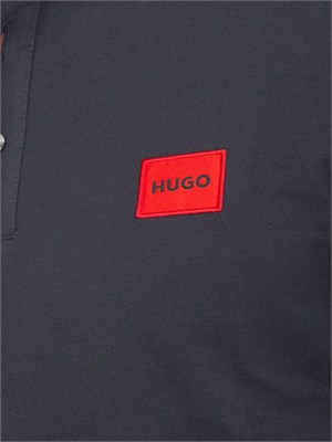 BOSS Polo blu Hugo uomo in cotone con logo in UOMO