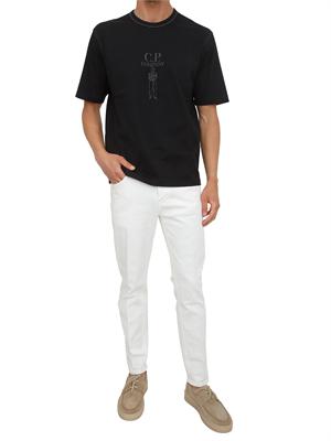 T-shirt C.P. Company in cotone nero con logo in UOMO