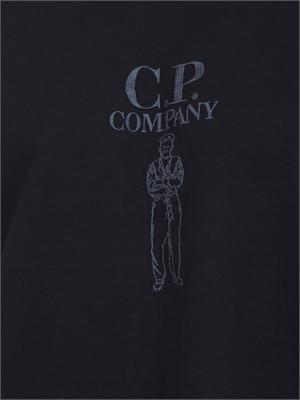 T-shirt C.P. Company in cotone blu con logo in UOMO