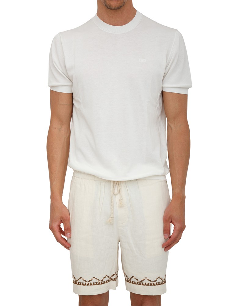 T-shirt Liu Jo uomo in crêpe di cotone bianco