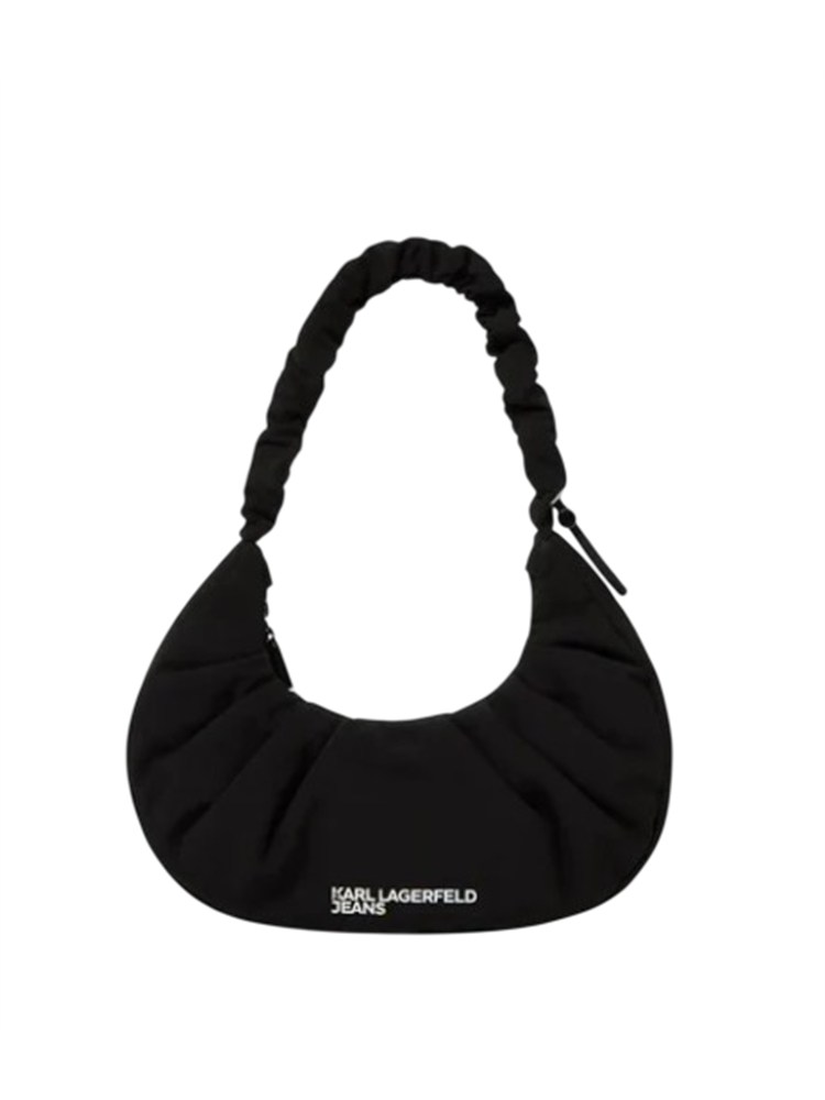 K.LAGERFELD Borsa hobo piccola Karl Lagerfeld Jeans in nylon nero