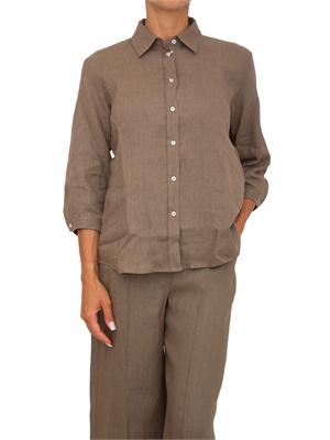 Camicia Emmgirello di Emme Marella in puro lino marrone in DONNA