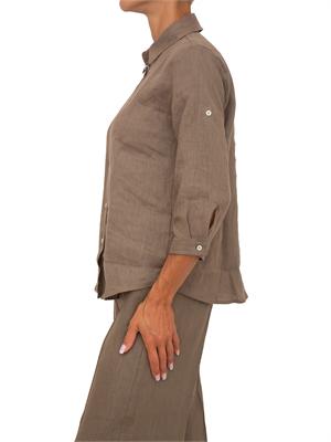 Camicia Emmgirello di Emme Marella in puro lino marrone in DONNA