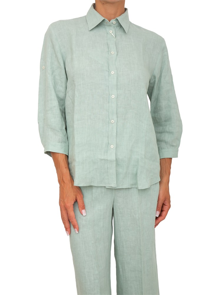 Camicia Emmgirello di Emme Marella in puro lino verde acqua
