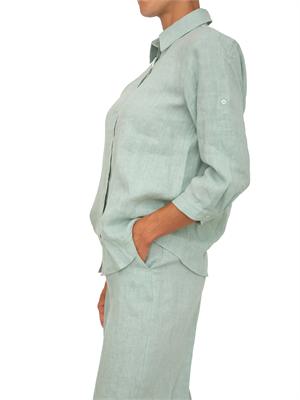 Camicia Emmgirello di Emme Marella in puro lino verde acqua in DONNA