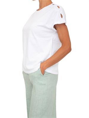 T-shirt bianca Emmchiffon di Emme Marella in cotone in DONNA