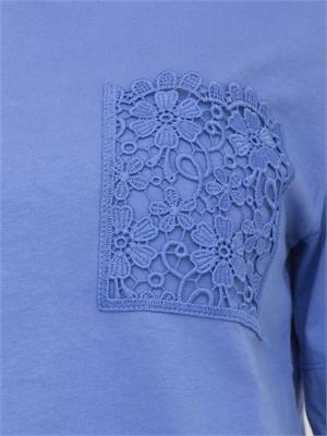 T-shirt blu Emmfirma di Emme Marella con taschino in DONNA