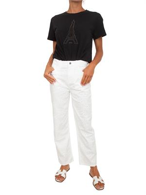 T-shirt Liu Jo donna in cotone nero e ricamo in DONNA