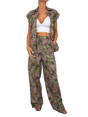 Pantaloni cargo Liu Jo donna stampa militare e borchie in DONNA