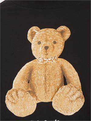 T-shirt nera Palm Angels stampa bear grande in UOMO