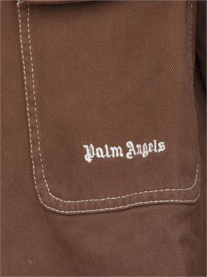 Camicia overshirt Palm Angels marrone con tasche in UOMO