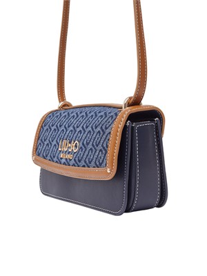 Borsa Liu Jo donna in denim blu scuro jacquard e logo in DONNA
