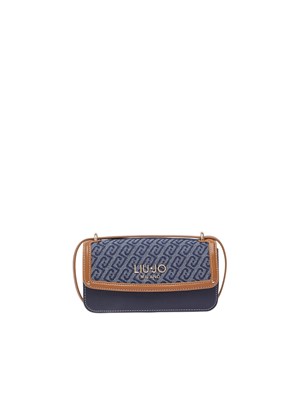 Borsa Liu Jo donna in denim blu scuro jacquard e logo in DONNA