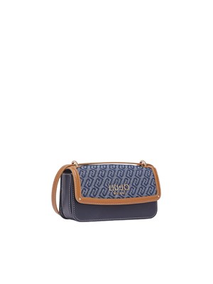 Borsa Liu Jo donna in denim blu scuro jacquard e logo in DONNA