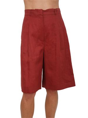 Bermuda rossi MSTCARAVAN Max Mara Studio in puro lino in DONNA
