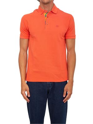 Polo Etro uomo in cotone corallo logo ton sur ton in UOMO