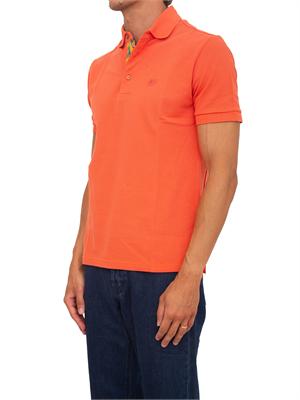 Polo Etro uomo in cotone corallo logo ton sur ton in UOMO