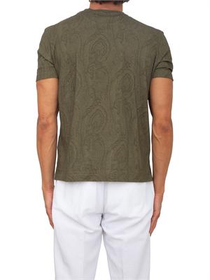 T-shirt Etro uomo fantasia Paisley verde in UOMO
