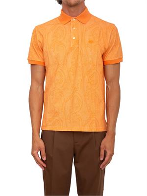 Polo Etro uomo fantasia Paisley arancione in UOMO