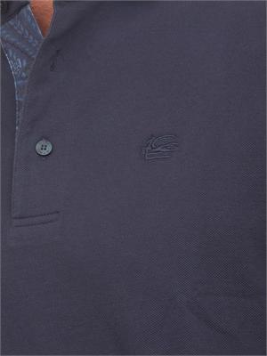 Polo Etro uomo in cotone blu logo ton sur ton in UOMO