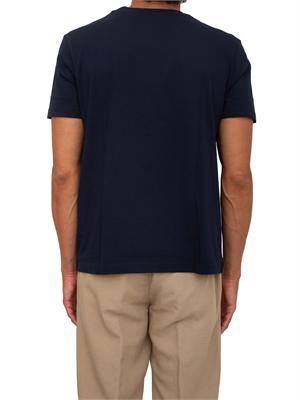 T-shirt girocollo Etro in cotone blu stampa leopardo in UOMO