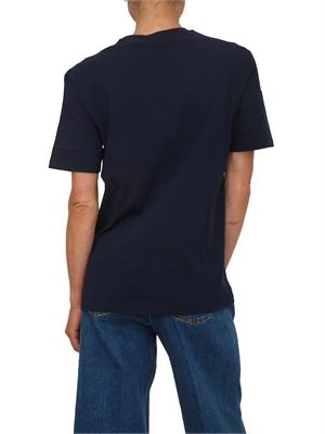 T-shirt Etro donna in cotone blu e logo a contrasto in DONNA