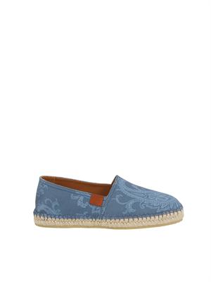 Espadrillas Etro uomo in tela di cotone blu Paisley in UOMO