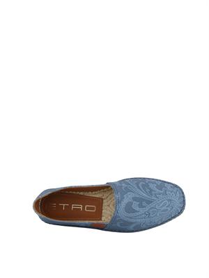 Espadrillas Etro uomo in tela di cotone blu Paisley in UOMO