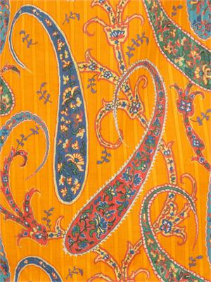 Abito lungo Etro in puro cotone plumetis arancione stampato in DONNA
