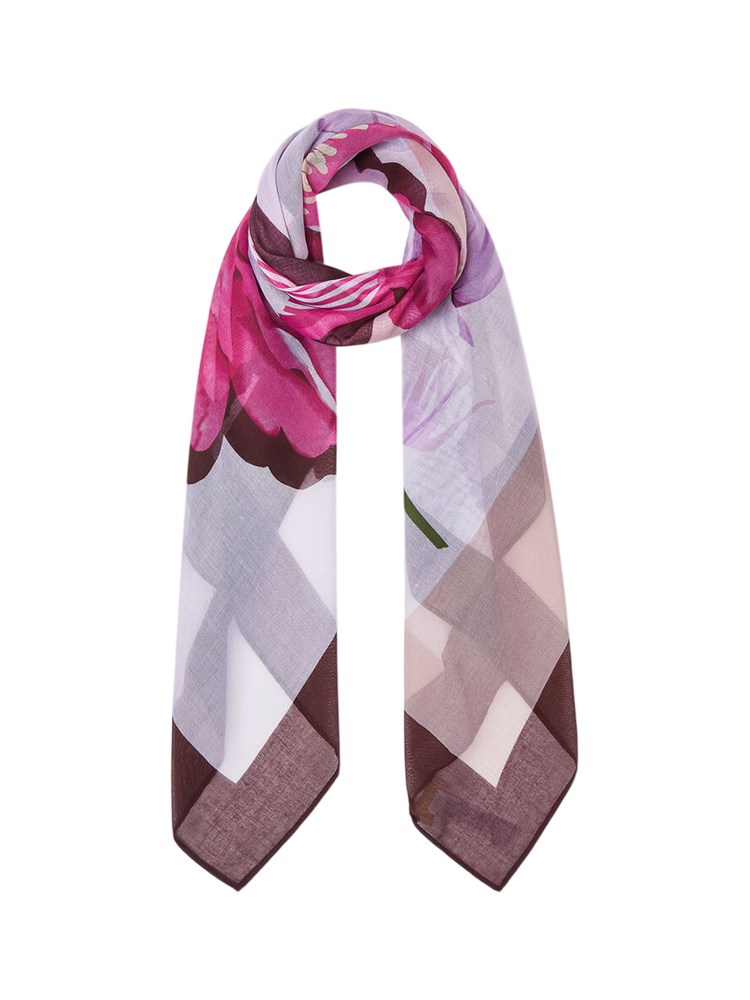 Foulard grande Liu Jo donna colorblock viola marrone