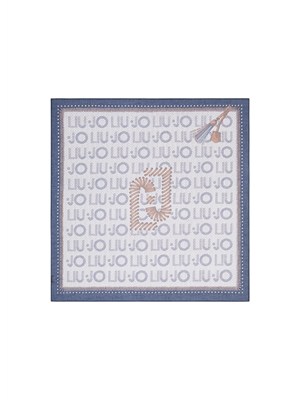 Foulard grande Liu Jo donna logo lettering blu in DONNA