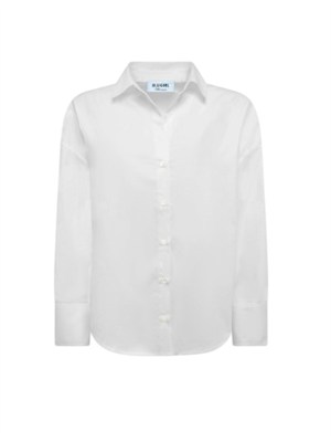 Camicia bianca Blugirl in popeline di cotone pizzo dietro in DONNA