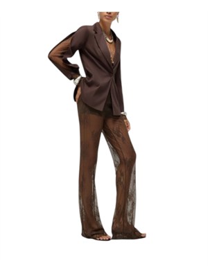 Giacca marrone Blugirl in cotone e maniche pizzo in DONNA