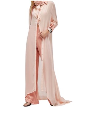 Pantaloni Blugirl in raso di viscosa rosa in DONNA