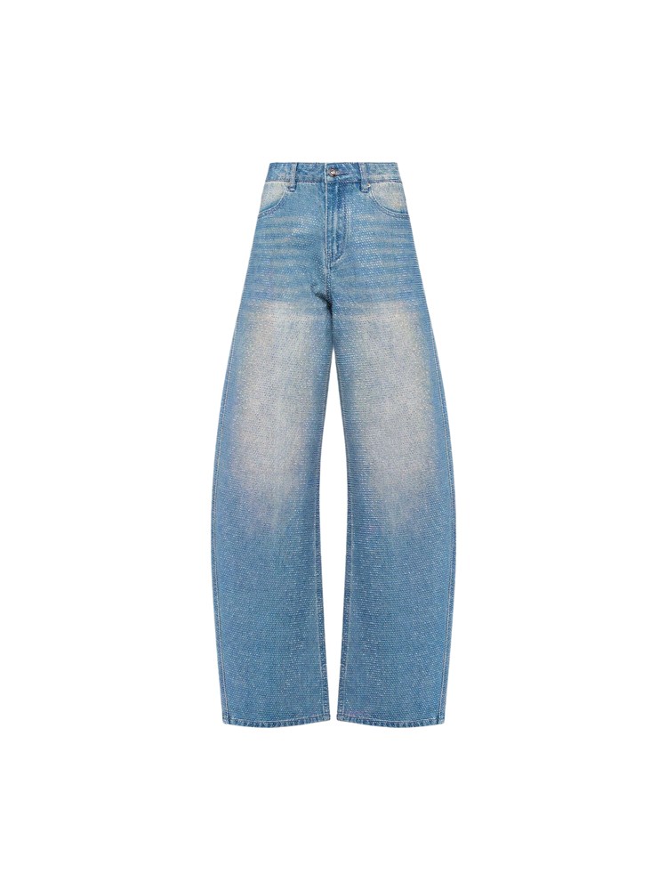 Denim Chardon Twenty Fourhaitch lavaggio medio strass all over