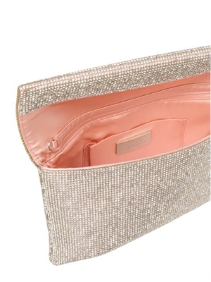 Pochette Nyalis Twenty Fourhaitch satin cipria e cristalli all over in DONNA