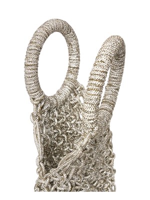 Borsa Maronti Twenty Fourhaitch argento cristalli e frange in DONNA
