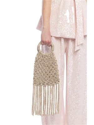 Borsa Maronti Twenty Fourhaitch oro cristalli e frange in DONNA