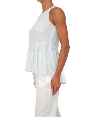 Top Robilara Kocca misto lino righe azzurre in DONNA