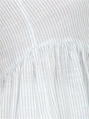 Top Robilara Kocca misto lino righe azzurre in DONNA