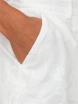 Shorts Michelina Kocca cotone bianco ricami ton sur ton in DONNA