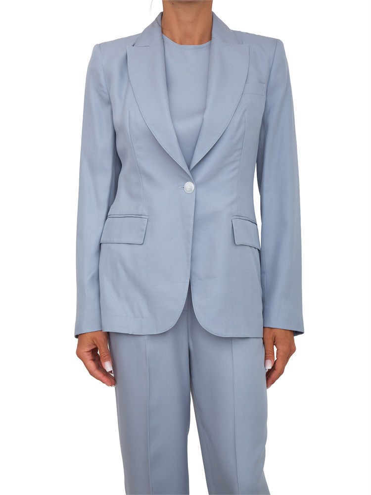 Giacca Darius Kocca in misto lino azzurro