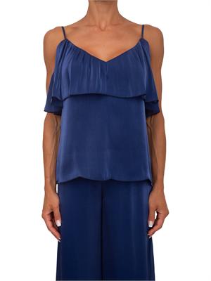Top Inocentia Kocca in tessuto leggero blu in DONNA