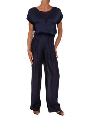 Pantaloni Micheline Kocca in tessuto fluido blu in DONNA